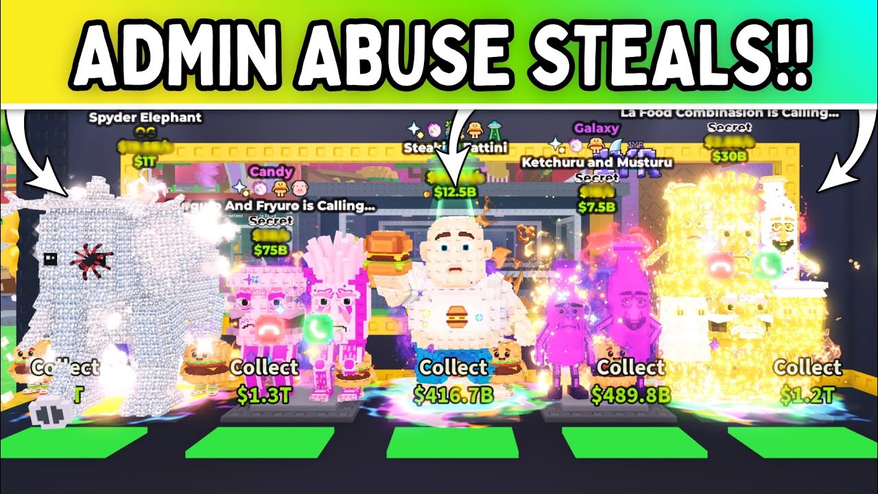 I STOLE THE CRAZIEST BRAINROTS FROM STEAK ADMIN ABUSE!! *INSANE!!!* Steal a Brainrot ROBLOX! background