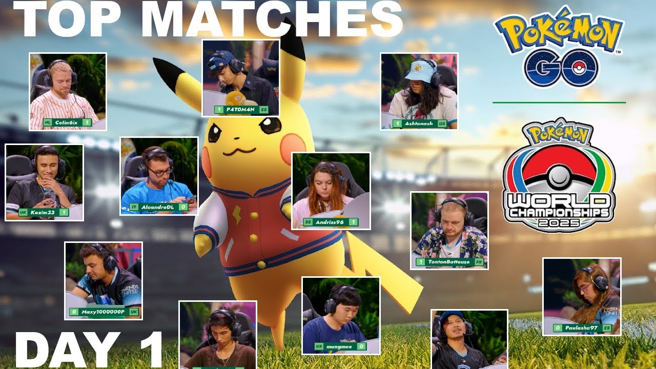 TOP MATCHES from Pokémon GO 2025 WORLD CHAMPIONSHIP on DAY 1 background