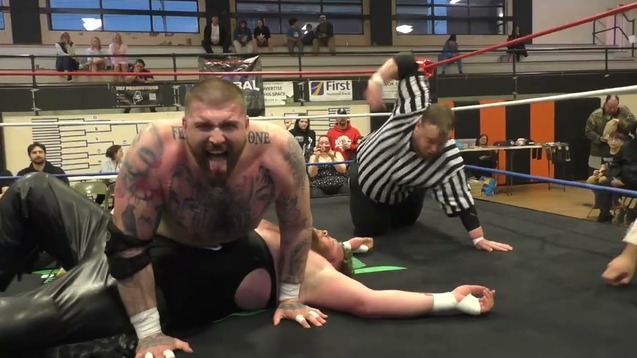 7-foot-tall 350-pound Wrestling Giant Crushes anything in his Path background