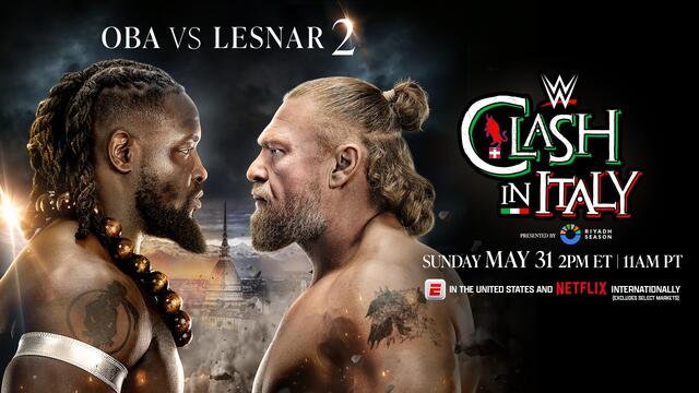 Oba Femi vs. Brock Lesnar: WWE Clash in Italy Hype Package background