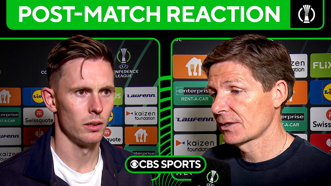 Glasner & Henderson discuss 3-1 win for Crystal Palace in Leg 1 background