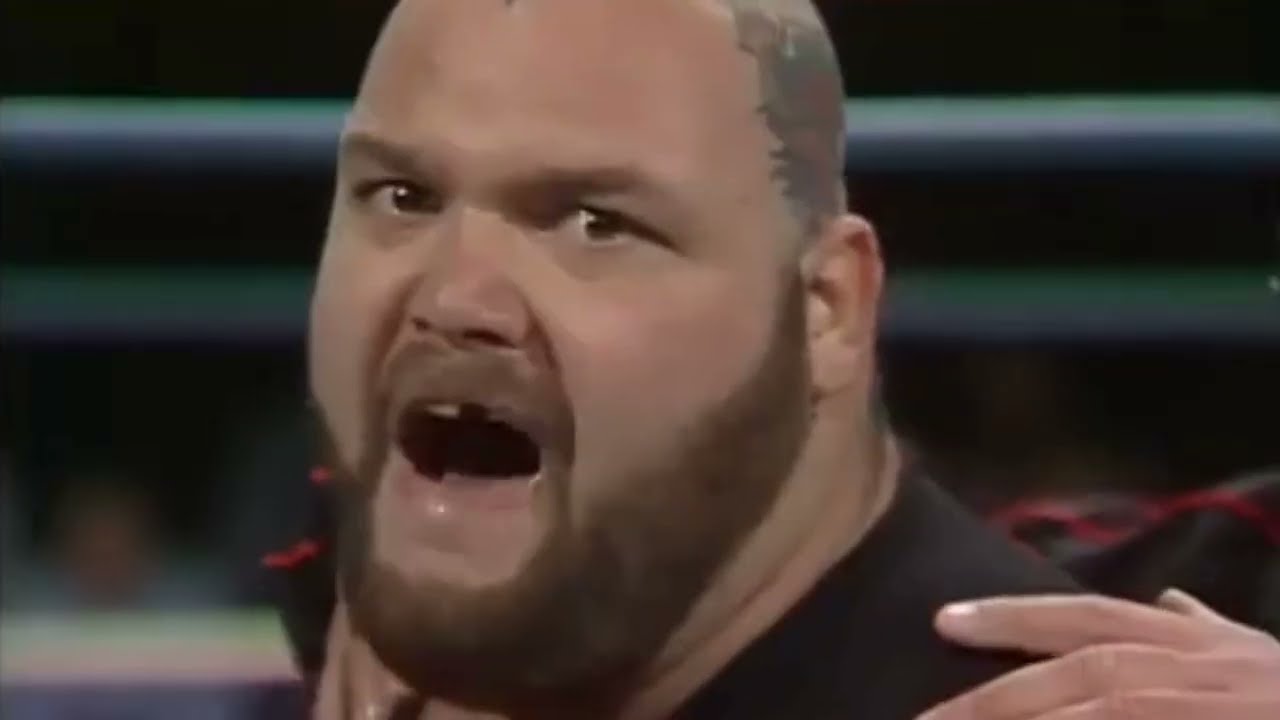 Bam Bam Bigelow Attacks Barry Windham. NWA 1988 background