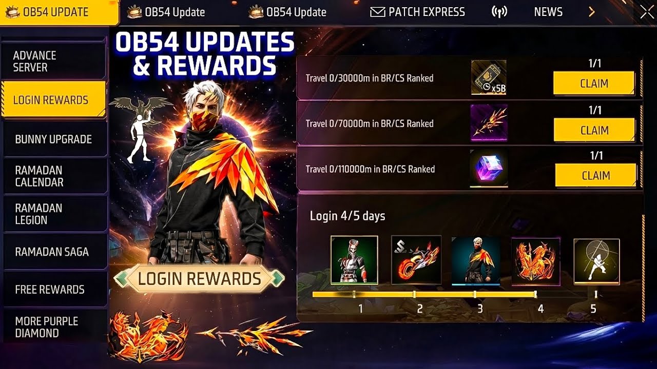 Ob54 Update All Rewards Confirmed 😘 Free Fire 9th Anniversary | Ob54 Update Free Fire | FF New Event