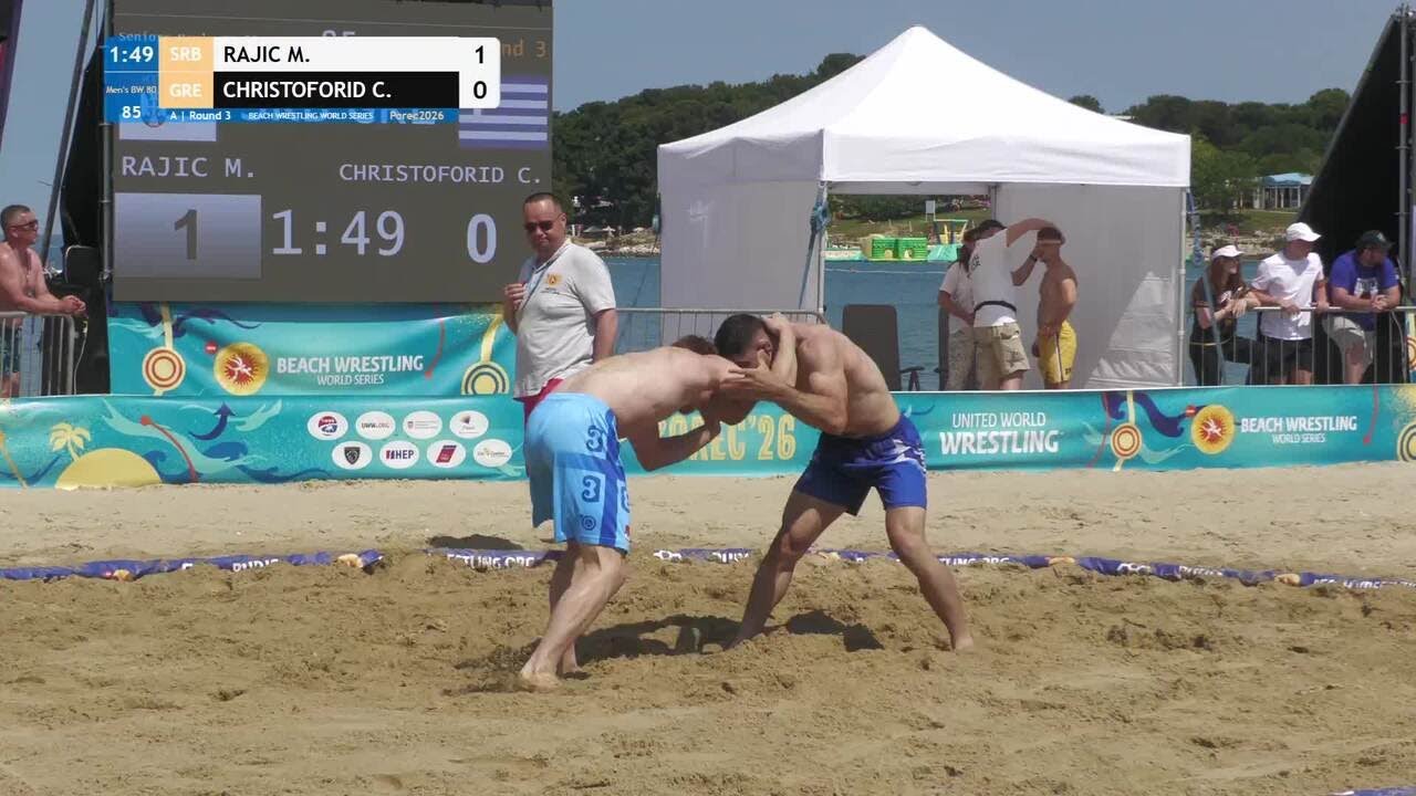 Miljan RAJIC (SRB) vs. CHRISTOFORIDIS Christos (GRE) • A | Round 3 • Men's BW 80Kg background
