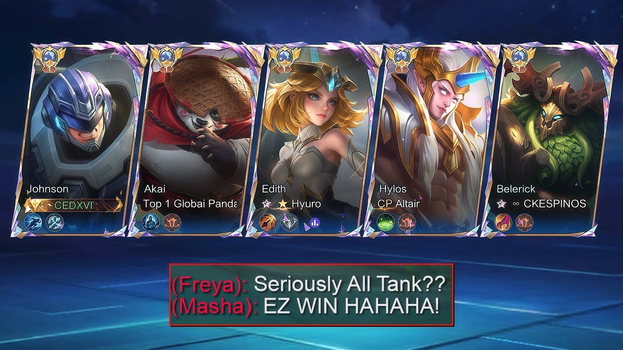 I GATHERED ALL TOP 1 GLOBAL TANKS AND PLAYED RANKED GAME!!😱(Win or Lose?) - MLBB