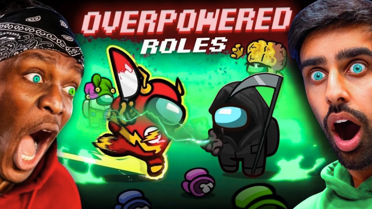SIDEMEN AMONG US BUT CRAZY OVERPOWERED CHAOS ROLES! background