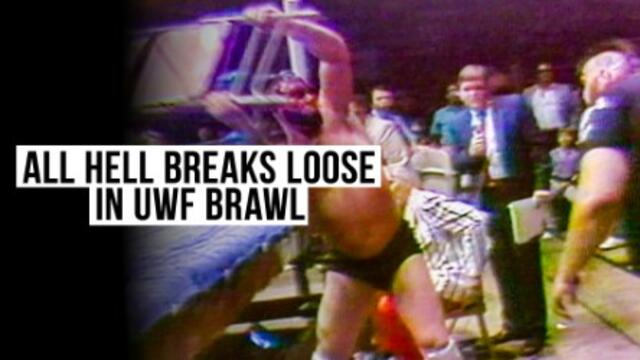 “Hacksaw” Duggan and One Man Gang brawl before historic UWF Title Match: From the WWE Vault background