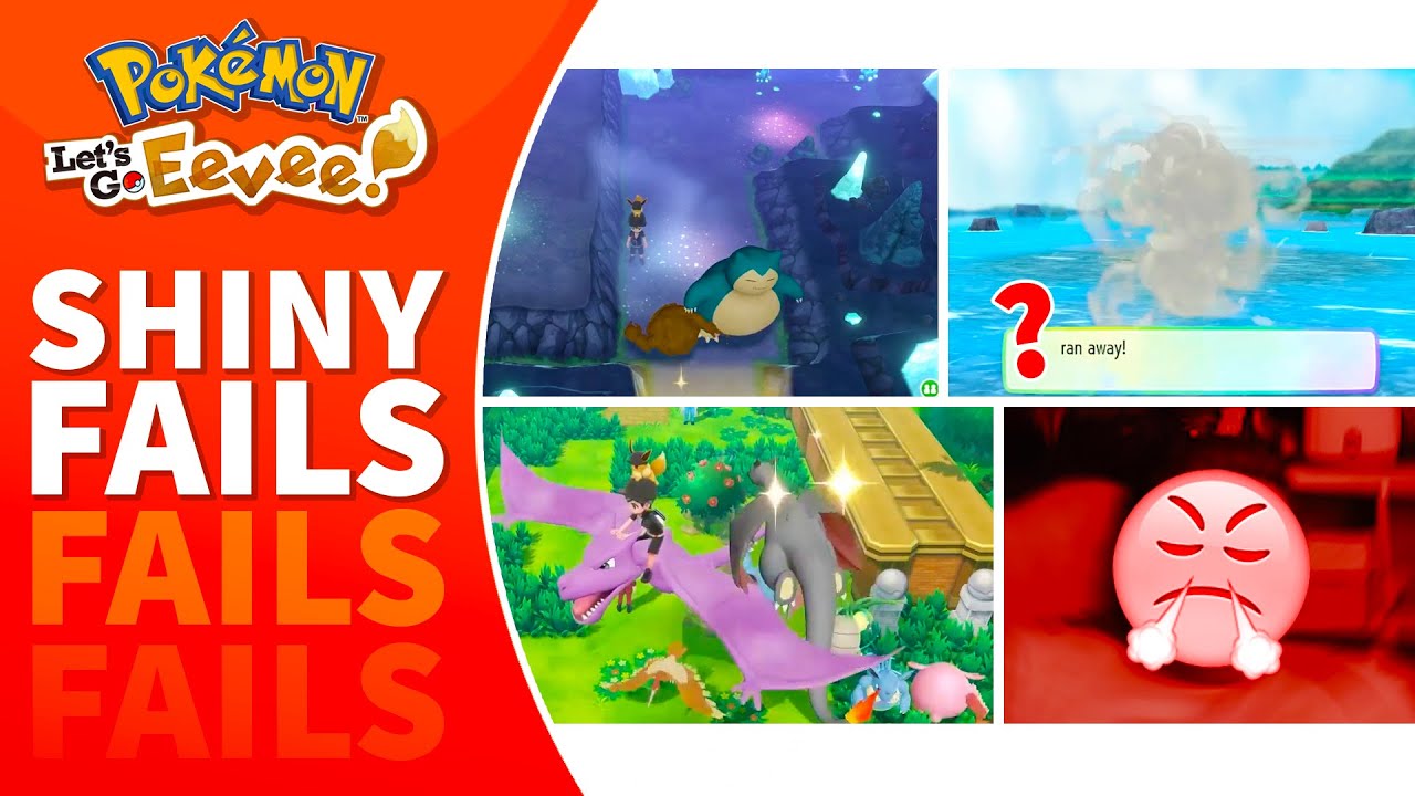 Pokemon Let's Go - SHINY FAILS MONTAGE! (AFK FAIL + CHANSEYS....) backdrop