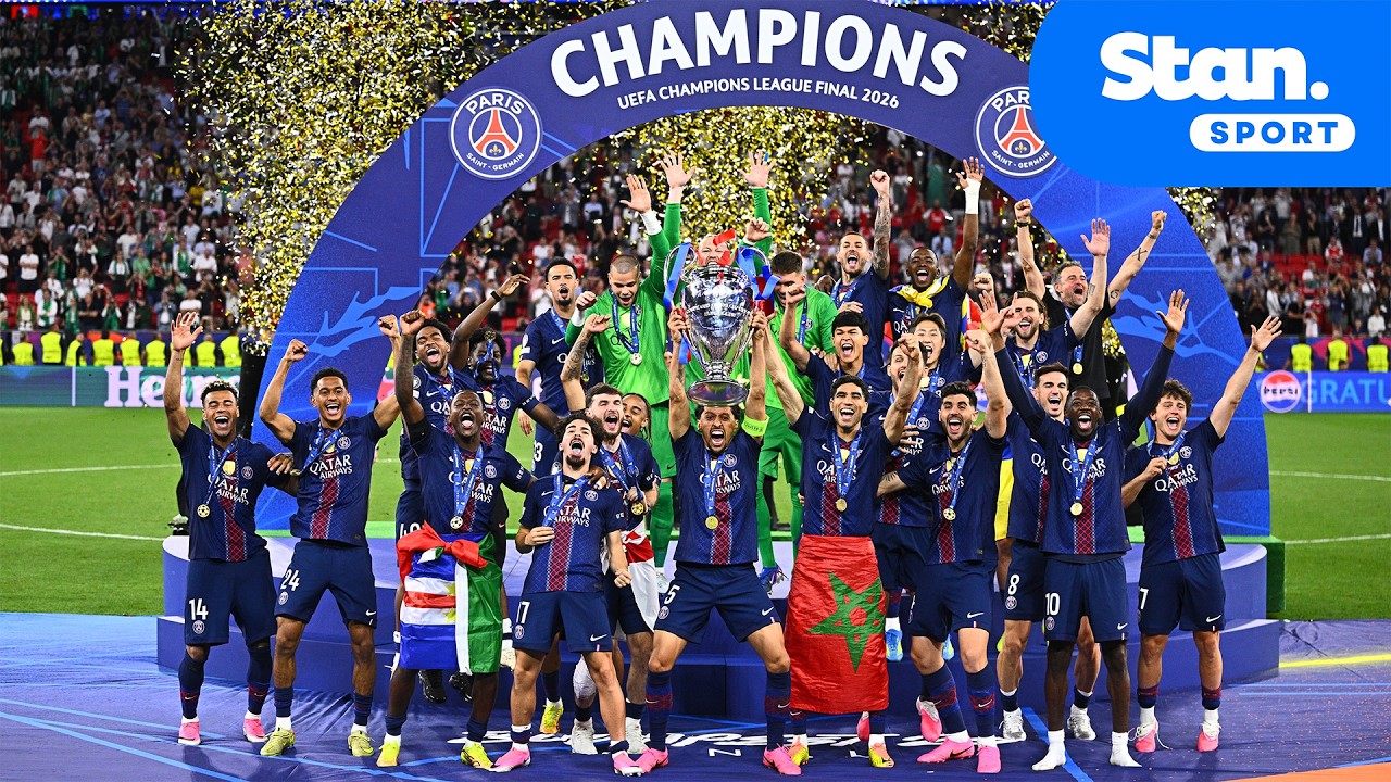 PSG TROPHY LIFT π₯ Paris Saint-Germain lift the Champions League trophy again! π background