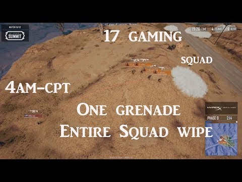 PUBG Grenade Squad Wipe | 4kills | 4AM-CPT | PUBG Tournament background