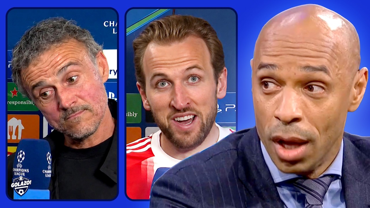 Harry Kane, Ousmane Dembele and Luis Enrique react to PSG's win over Bayern Munich | UCL Today background