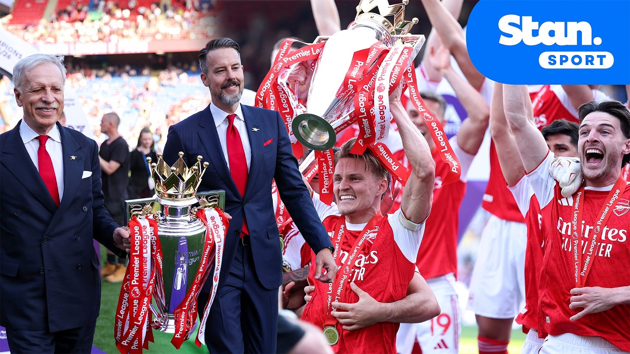 ARSENAL LIFT THE PREMIER LEAGUE TROPHY background