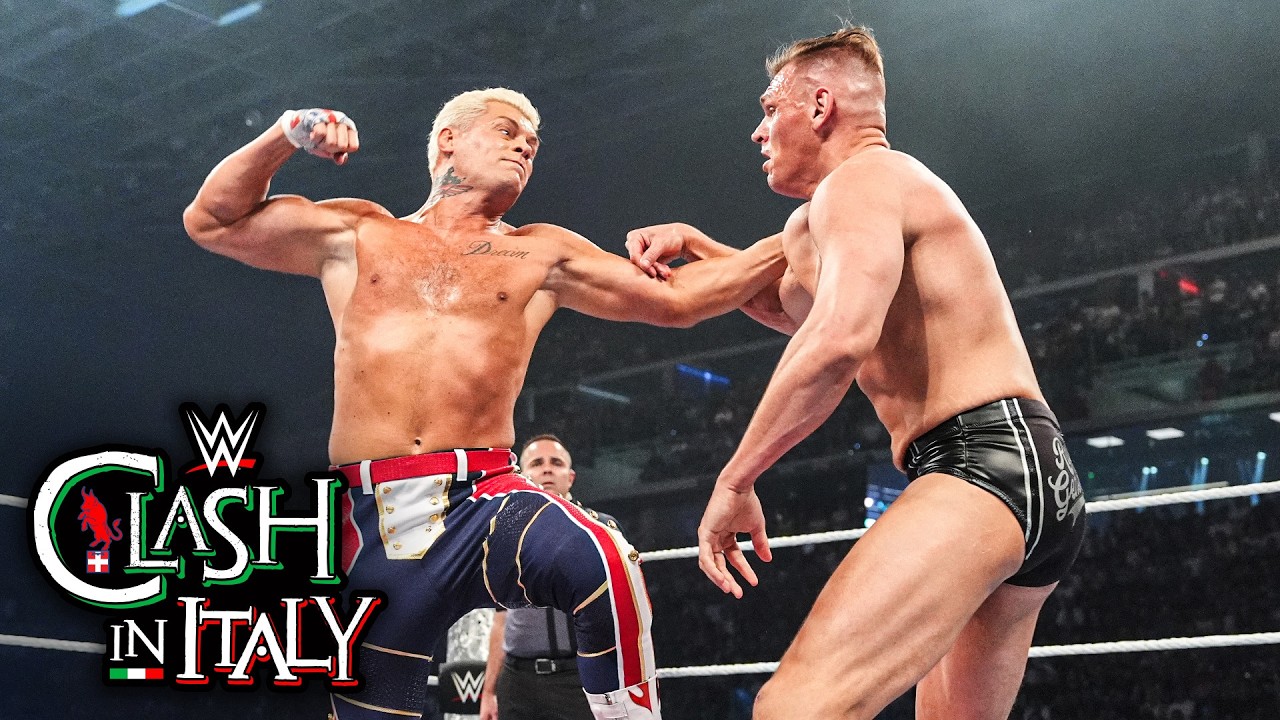 Cody Rhodes vs. Gunther | Undisputed WWE Championship Match: WWE Clash in Italy 2026 highlights background