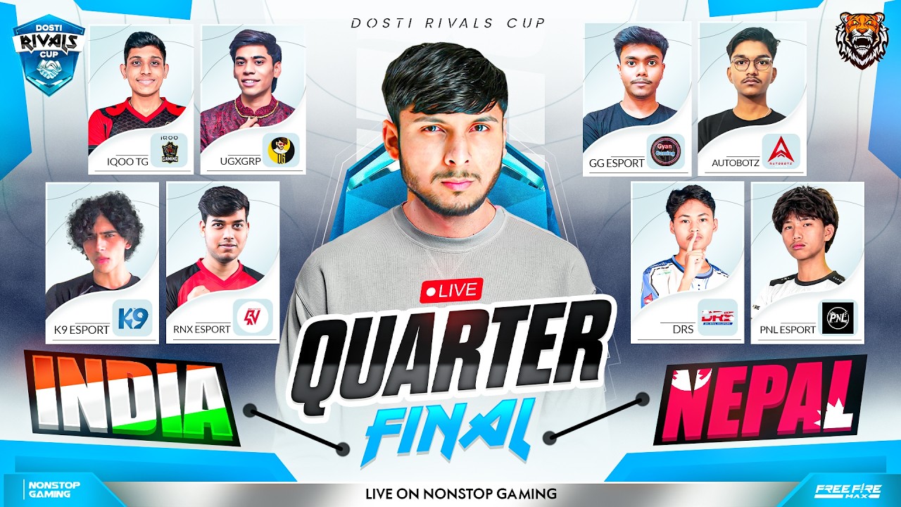 DOSTI RIVALS CUP QUARTER FINAL GRP-C đ„ || FT - TG, K9, RNX, ABZ DRS #iQOONeo10 #nonstopgaming background