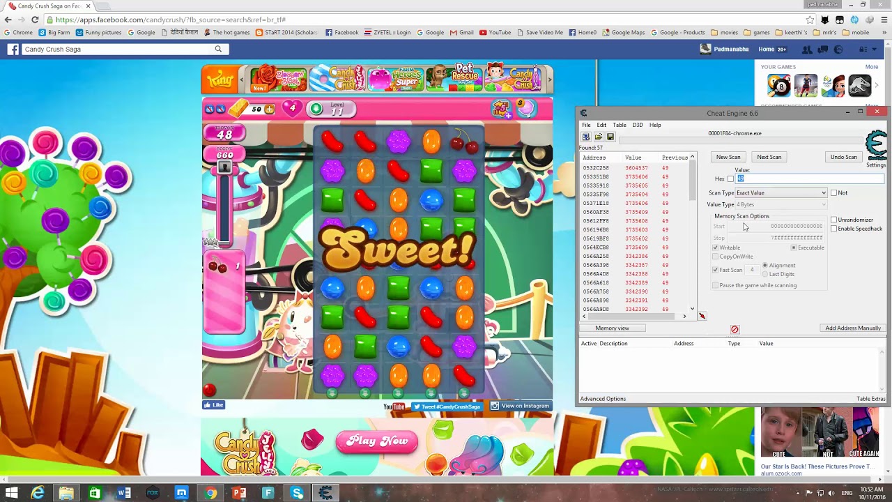 How to hack Unlimited scores and chances in Candy Crush on PC background