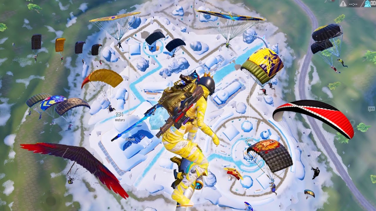 Wow😱BEST LANDING IN NEW MODE FROSTY FUNLAND🔥PUBG Mobile - BGMI background