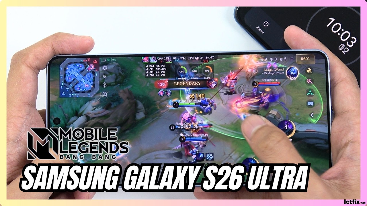 Samsung Galaxy S26 Ultra Mobile Legends: Bang Bang Gaming Test | Snapdragon 8 Elite Gen 5 background