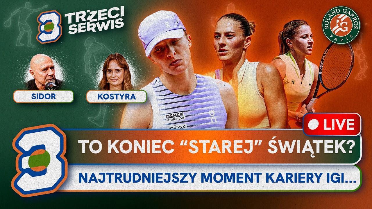 ŚWIĄTEK ROZBITA, GDZIE TKWI PROBLEM? CHWALIŃSKA SZALEJE W ROLAND GARROS! SIDOR I KOSTYRA ANALIZUJĄ background