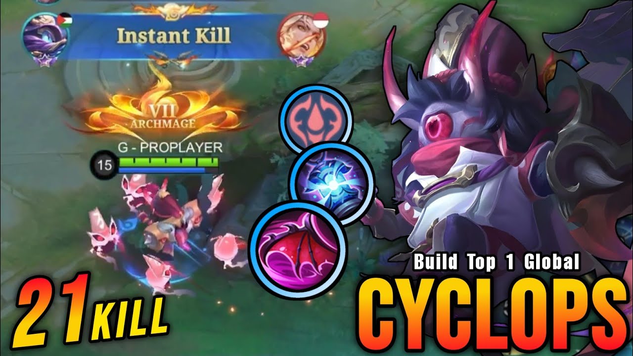 21 Kills!! OP LifeSteal Cyclops Instant Kills Enemies!! - Build Top 1 Global Cyclops ~ MLBB background