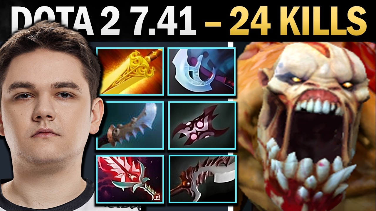 Lifestealer Dota 2 7.41 with 24 Kills and Bloodthorn - Dota Gameplay background