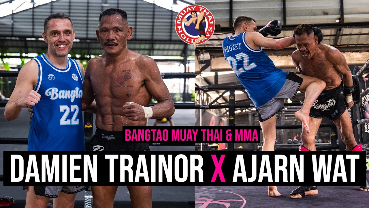 Damien Trainor x Legendary Thai Coach Ajarn Wat - Bangtao Muay Thai background