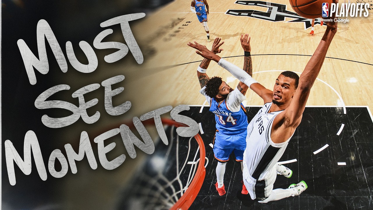 Victor Wembanyama's Most ELECTRIC Plays of the Postseason 🔥 background
