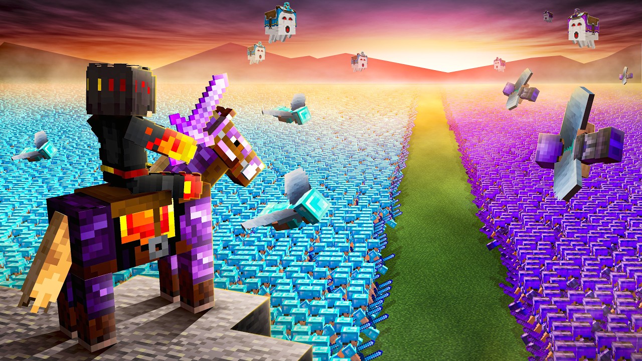 1000 VS 1000 Player Minecraft Civil War background