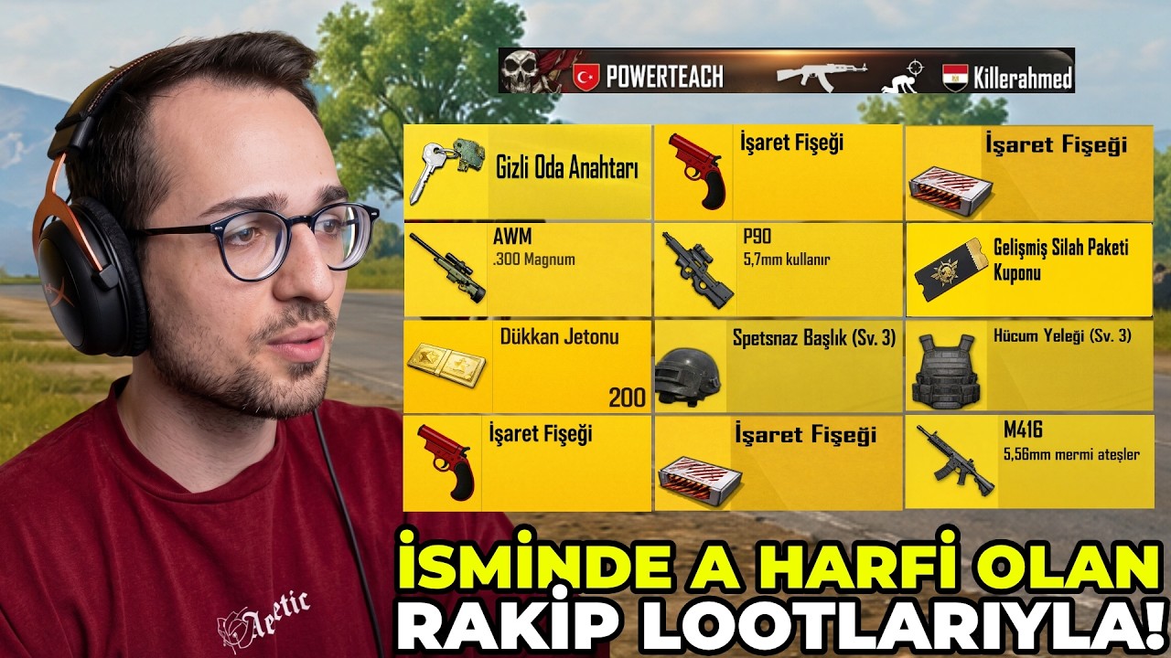 İSMİNDE A HARFİ OLAN RAKİPLERİN LOOTLARIYLA! (En Zorlu Maçım) PUBG MOBILE background