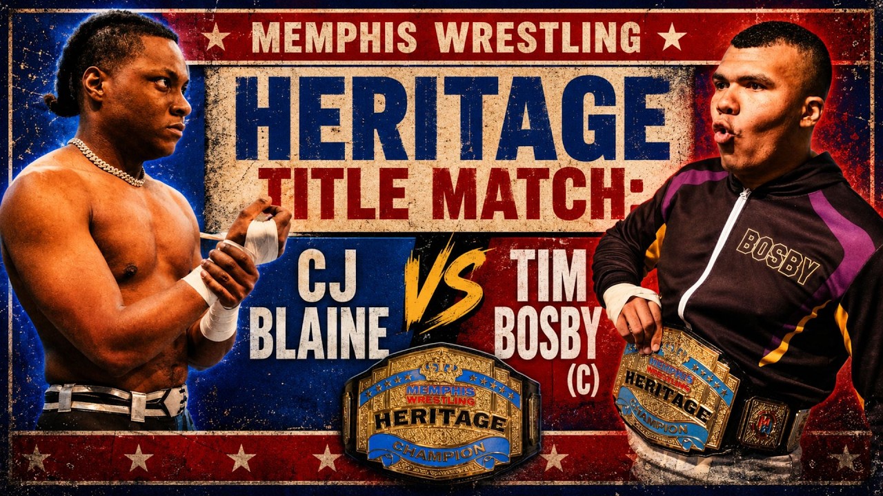 Tim Bosby (c) vs CJ Blaine | Heritage Title Match | MEMPHIS WRESTLING background