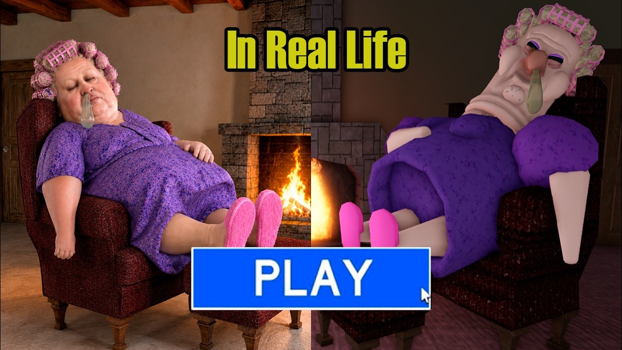 Escape GRUMPY GRAN'S HOUSE IN REAL LIFE OBBY - Roblox New Update All Morphs Full Gameplay background