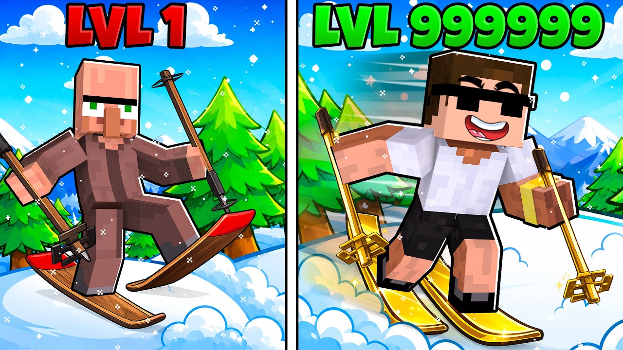 From Lvl 1 to Lvl 999999 in SKI Race in Roblox.. background