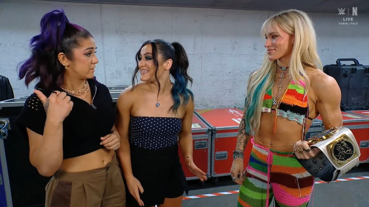 Bayley, Lyra Valkyria & Sol Ruca Backstage: Raw June 1 2026 background