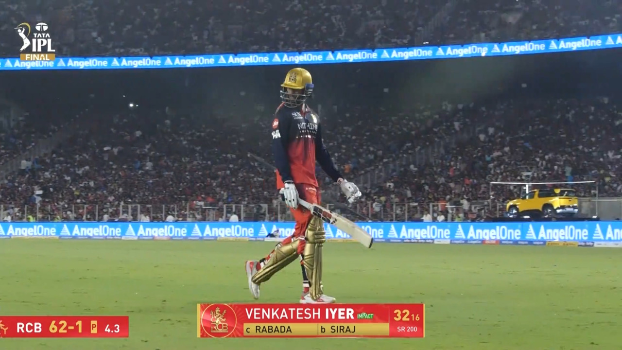 IPL 2026 Final: RCB vs GT - Venkatesh Iyer Wicket background