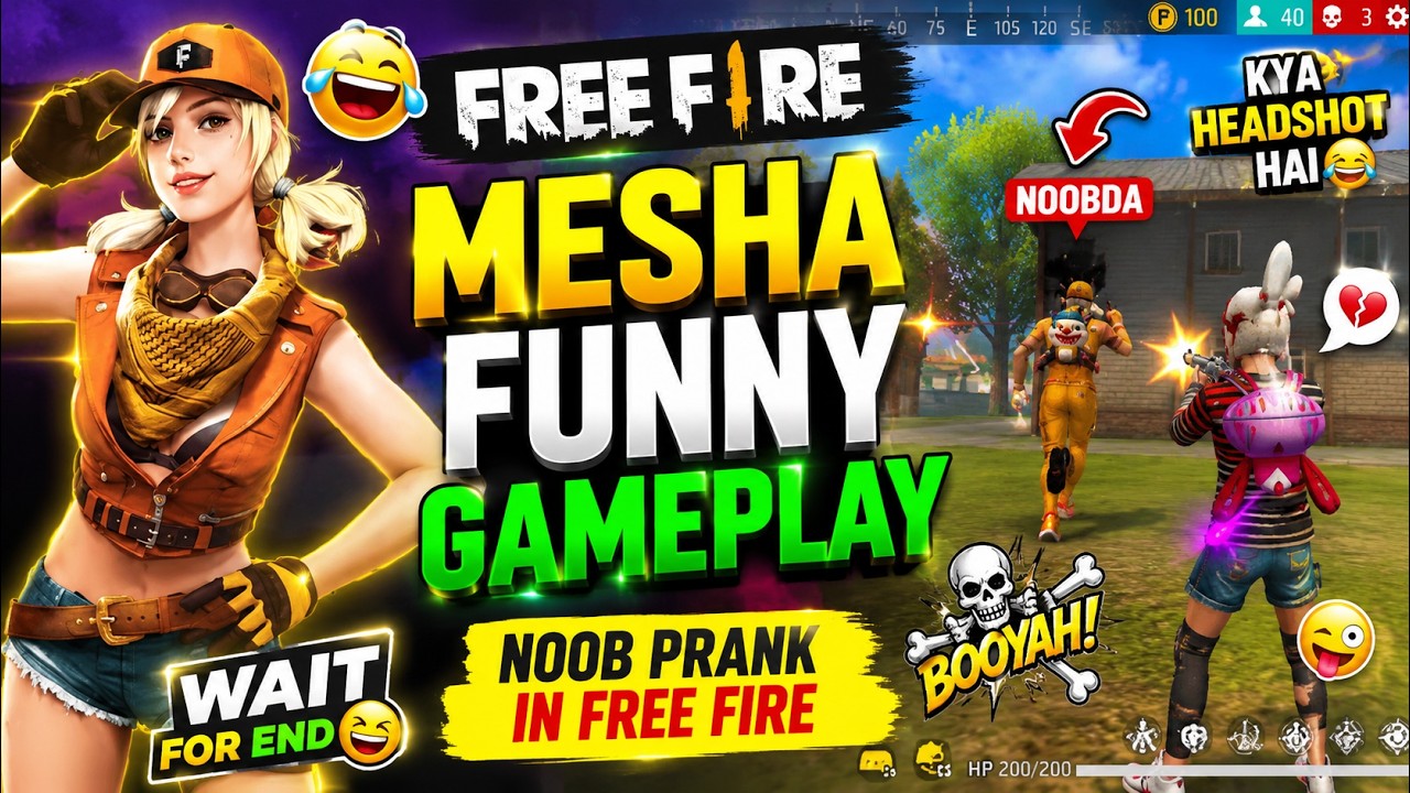 🤯FREE FIRE FUNNY GAMEPLAY WITH MESHA 😂 | Must Watch | Harsh78 background