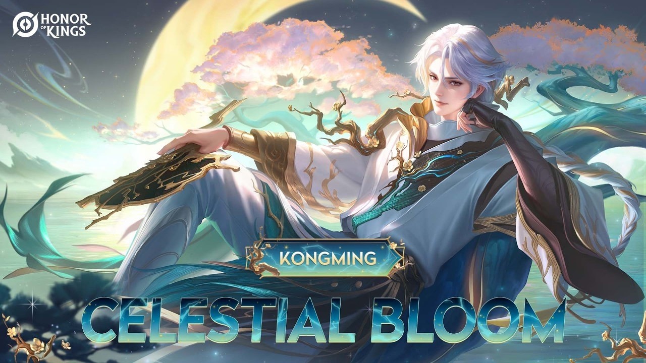 Celestial Bloom Kongming | Skin Showcase | Honor of Kings background