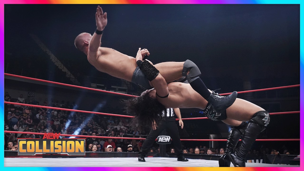 Did Daniel Garcia Take Takeshita's Title To The Death Riders? | AEW Collision background