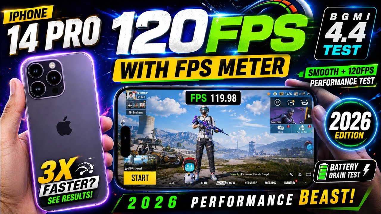 iPhone 14 Pro BGMI Test With FPS Meter | Gaming Review 2026 background