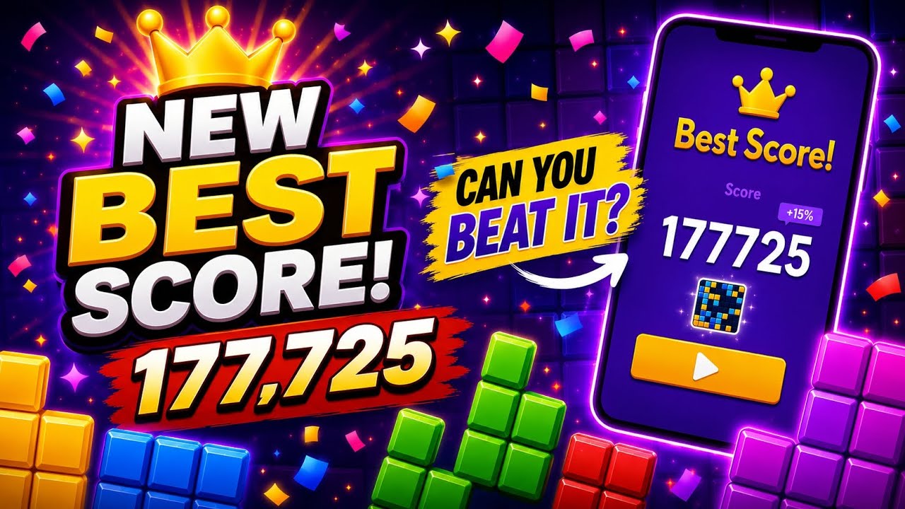 đ„ NEW BEST SCORE 177,725! Can You Beat My Record? | How to Block blast background