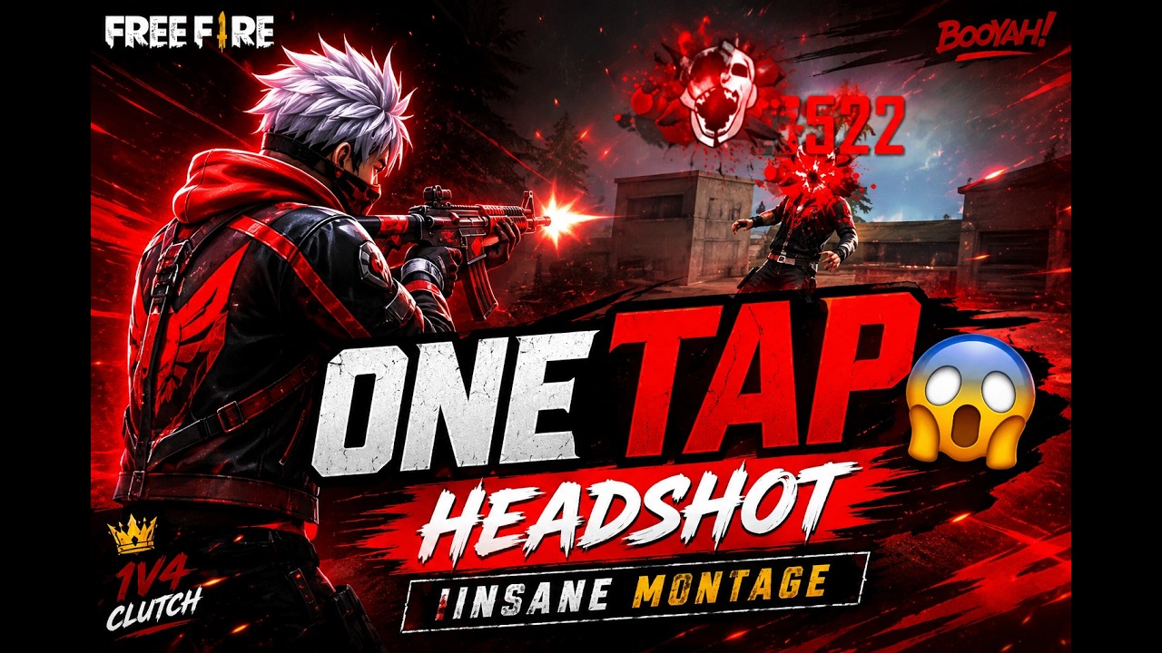 FREE FIRE MONTAGE WITH CRAZY HEADSHOTS 🔥 | PRO GAMEPLAY & EPIC CLUTCHES background