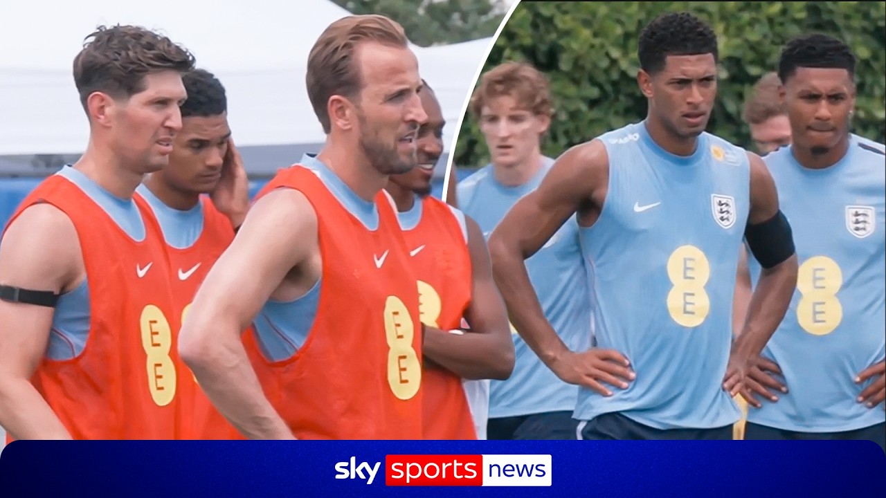 WATCH: England squad train for first time in Miami ahead of 2026 World Cup background