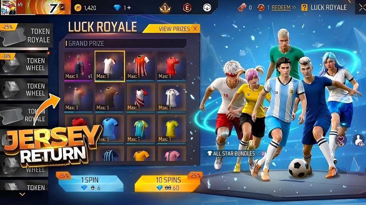 Jersey Royale Event Return🤯Free Fire l Free Fire New Event l Ff New Event l 5 June Football Event FF background