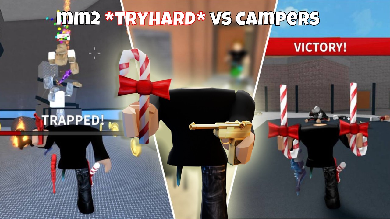 BEATING CAMPERS AS A MM2 *TRYHARD* (Murder Mystery 2) background