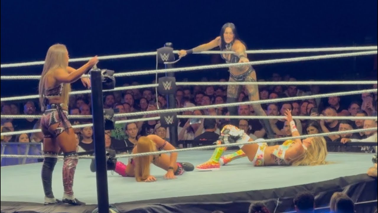 Rhea Ripley, Tiffany Stratton & Charlotte Flair vs Fatal Influence - #WWE Strasbourg June 2, 2026 background