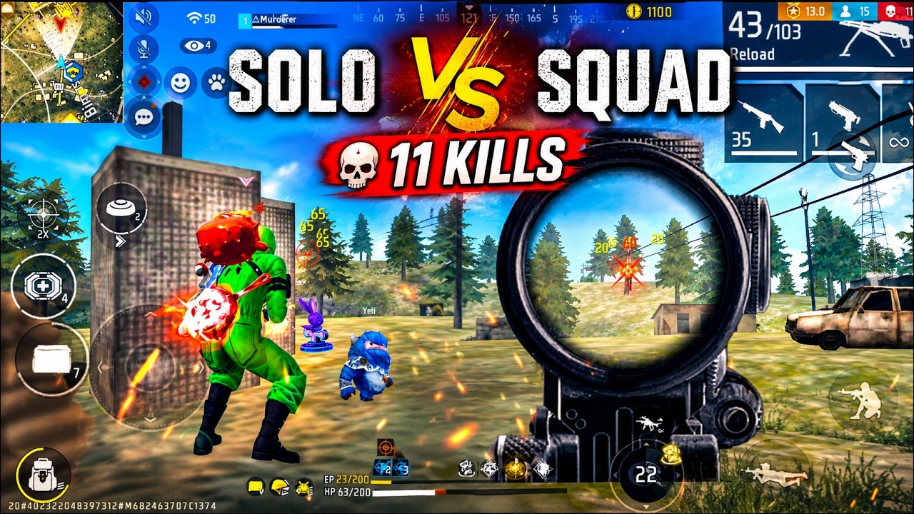 ЁЯФ┤11 Kill BooyahЁЯШИSOLO VS SQUADЁЯШ▒ | BEGINNER GUIDEЁЯОп| FREE FIRE TIPS AND TRICKSЁЯСН#freefire #solovssquad background