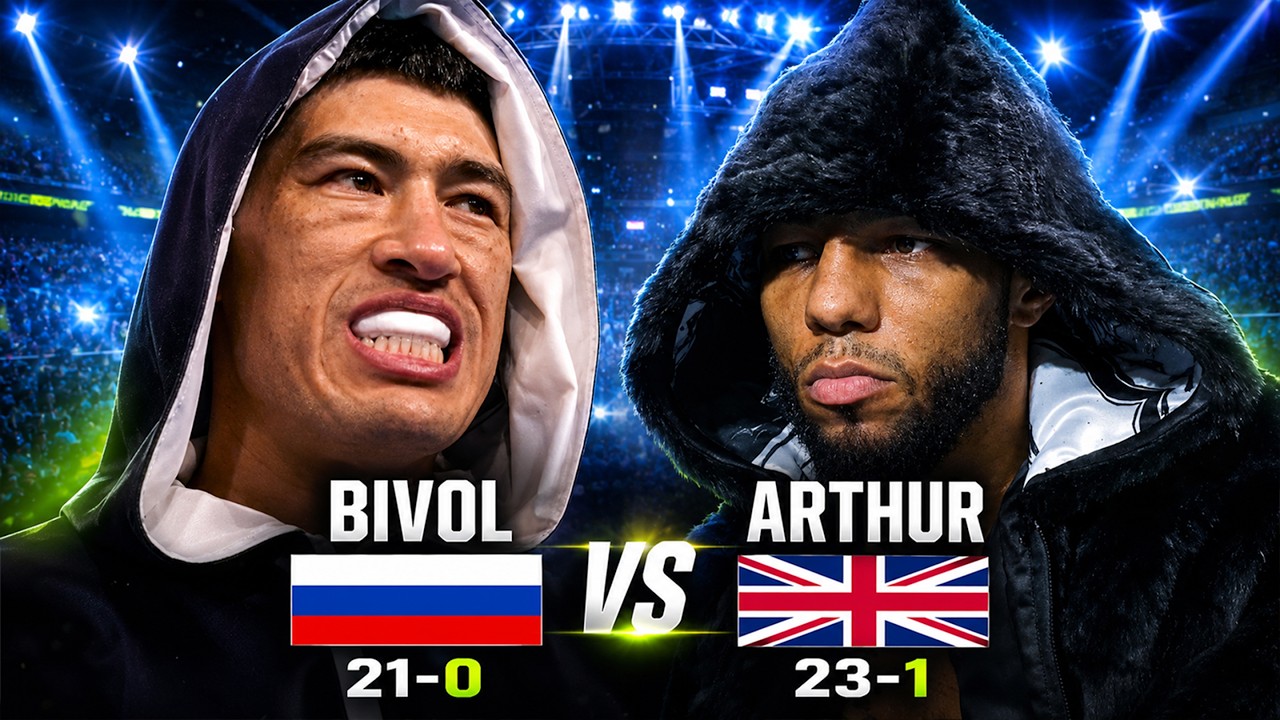 Dmitry Bivol (Russia) vs Lyndon Arthur (England) | Boxing Fight Highlights HD background