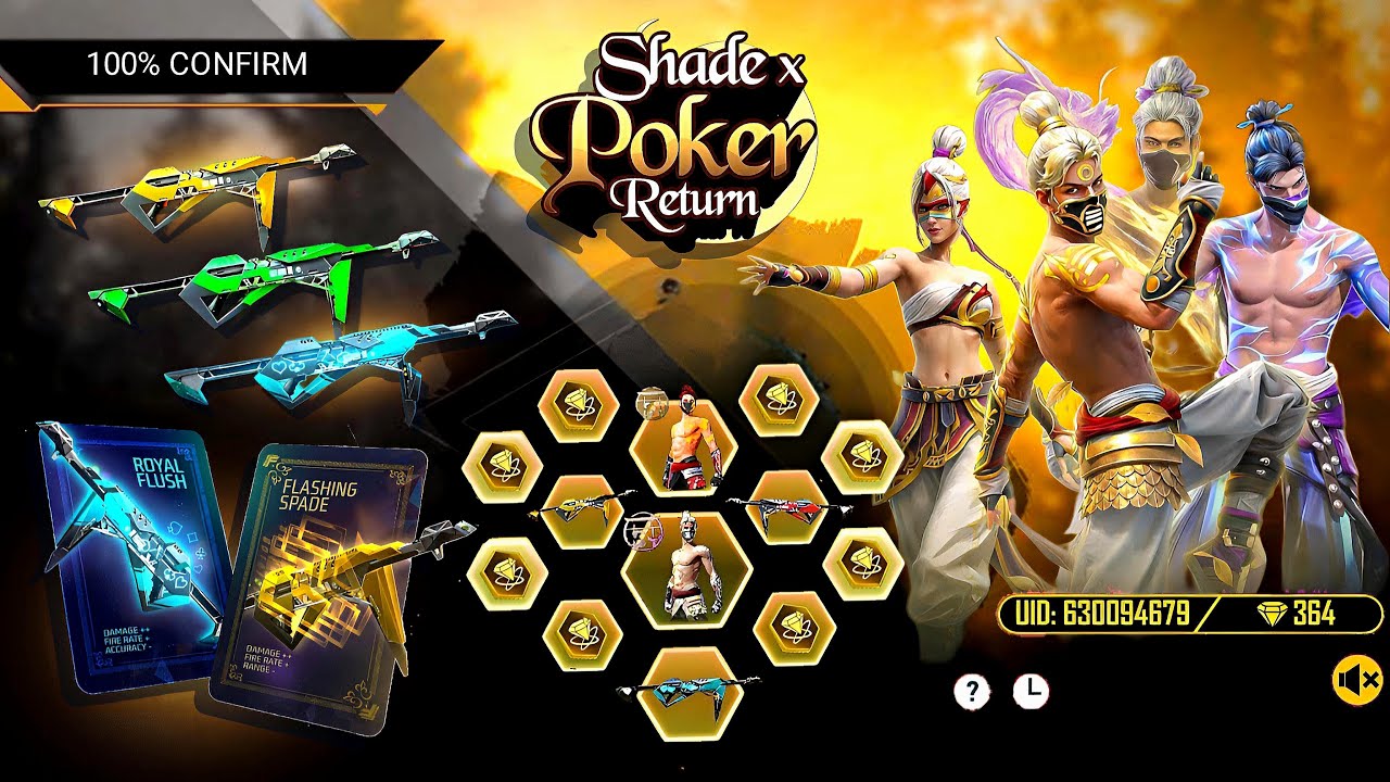 Golden Shade & Poker Mp40 Return Event Free Fire ๐ฅ๐ฎ| free fire new event | ff new event background