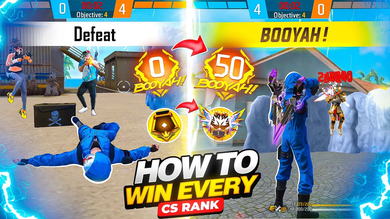 Secret Tricks ЁЯТА Win Every CS RANK in Free Fire Max ЁЯФеBooyah Pro Tips + Strategy || FireEyes Gaming background