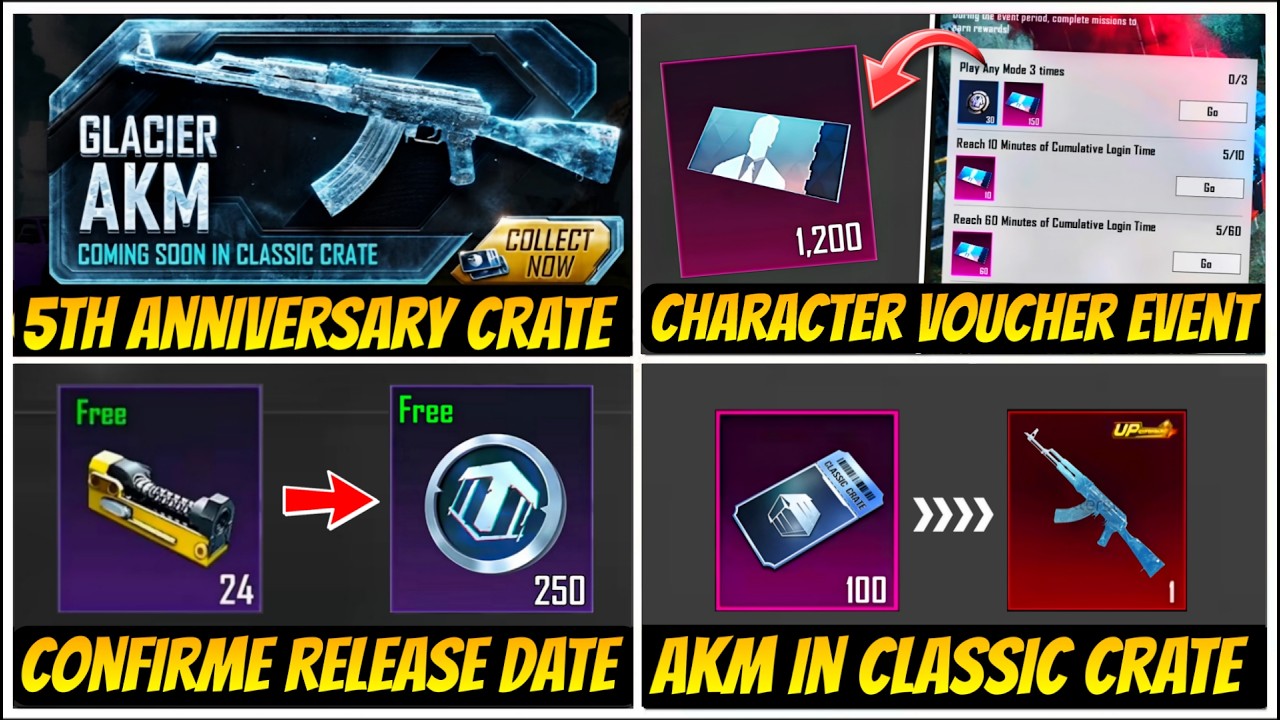 đŽDon't Open Classic Crate | Akm Glacier Classic Crate | Character Voucher Event | Get Free Material background