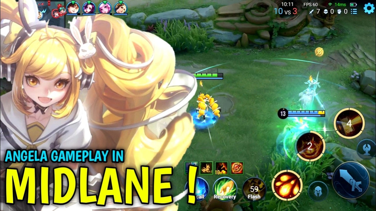 Honor Of Kings : Angela Gameplay In MidLane | Best Build Angela - HOK background