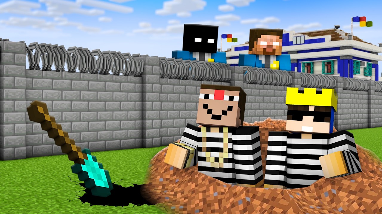 Rich vs Poor Prison Survival Battle in Minecraft.. background